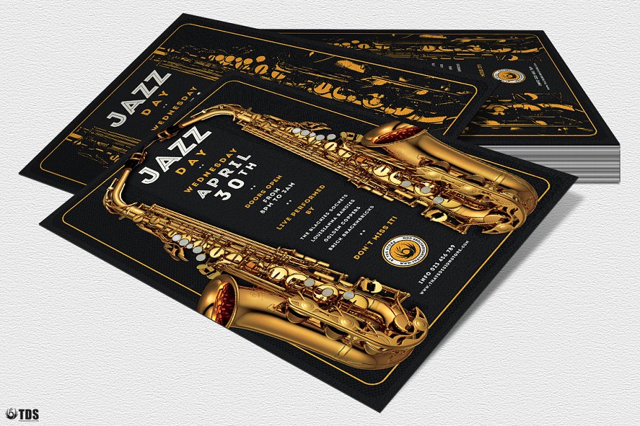 爵士音乐海报模板 Jazz Day Flyer #13086