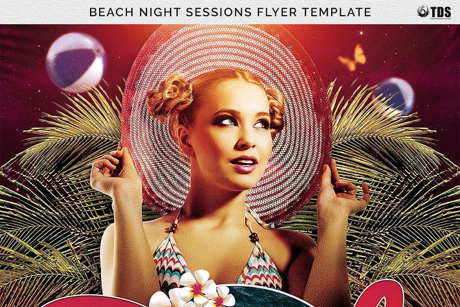 夜店海报模板 Beach Night Sessions Fl