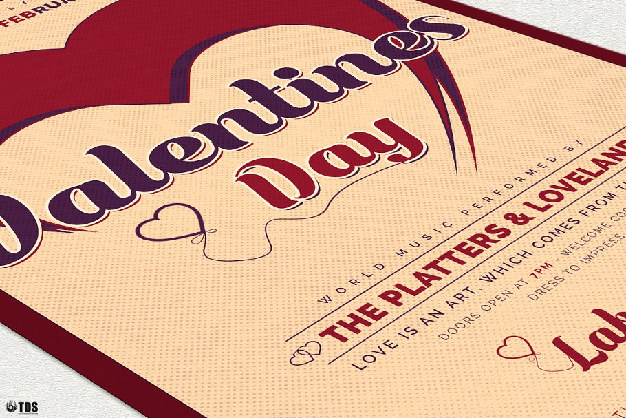 情人节海报模板v9 Valentines Day Flyer