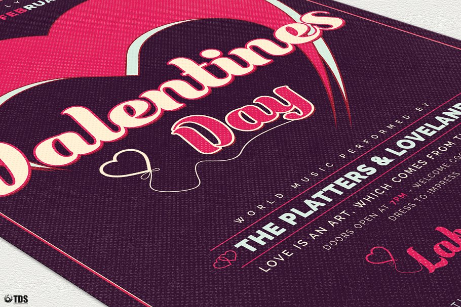 情人节海报模板v9 Valentines Day Flyer