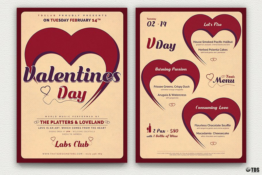 情人节海报模板v9 Valentines Day Flyer