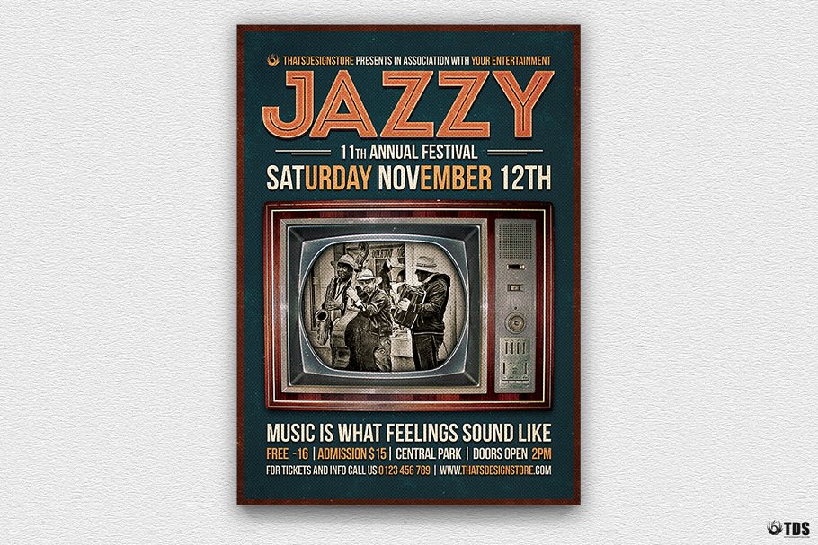 爵士乐节传单模板V6 Jazz Festival Flyer