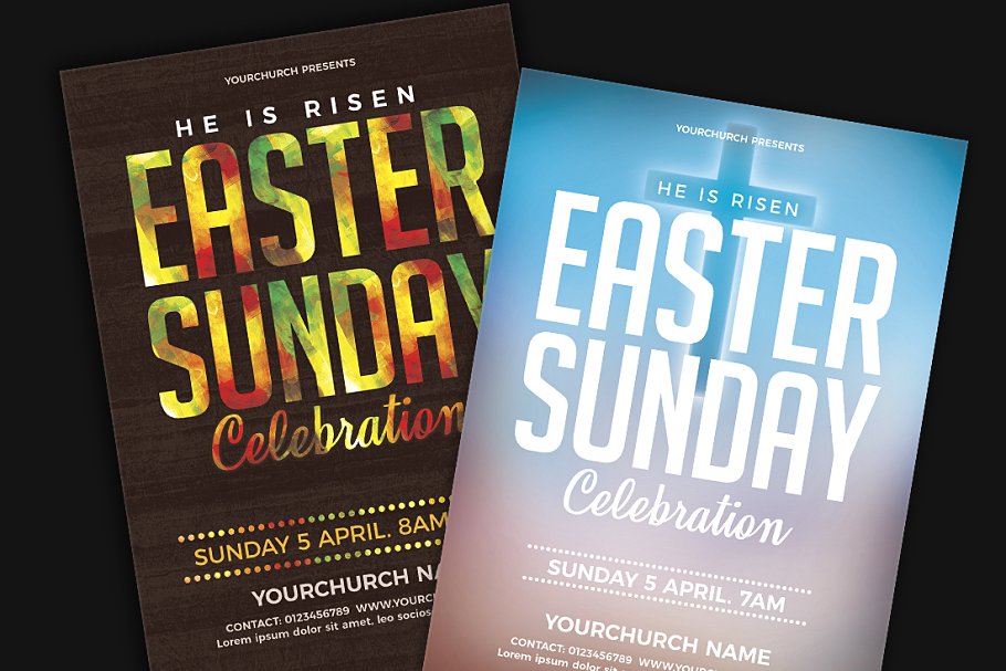 复活节传单海报 Easter Sunday Flyer Po