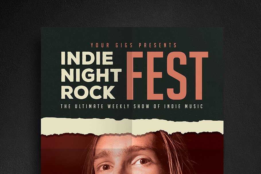 独立摇滚活动传单模板 Indie Rock Event Fl