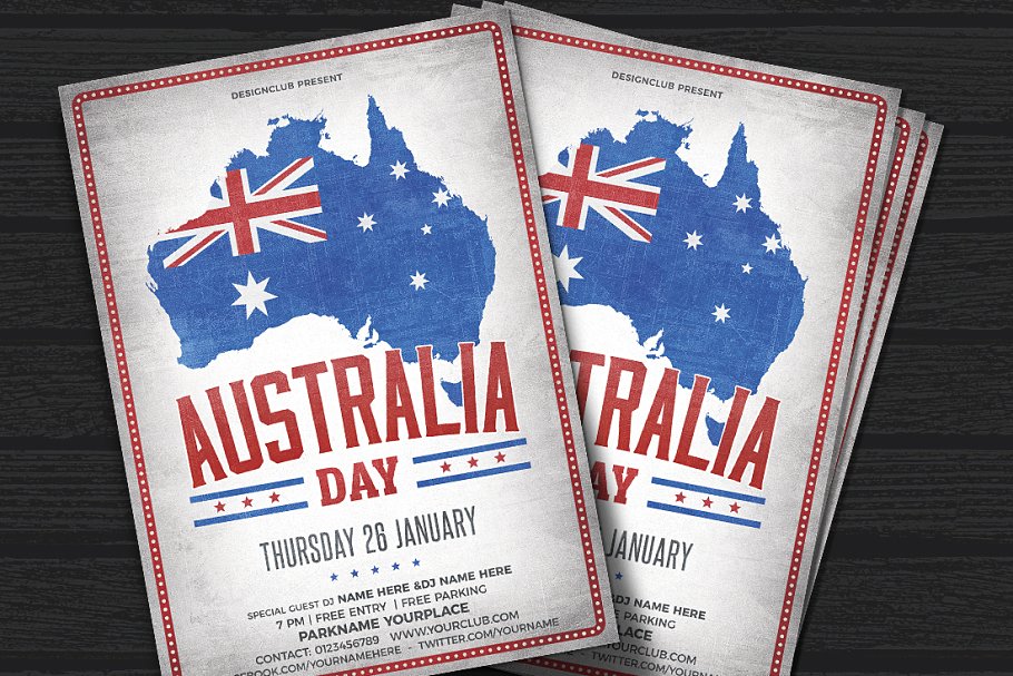 澳大利亚节日模板 Australia day Flyer #