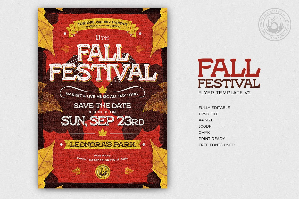 秋天节日海报模板 Fall Festival Flyer #