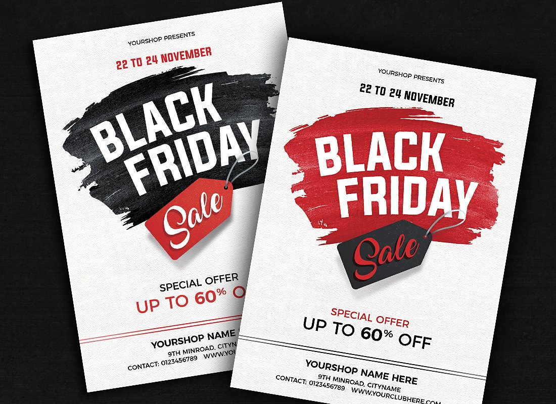 黑五节日活动海报模板 Black Friday Flyer