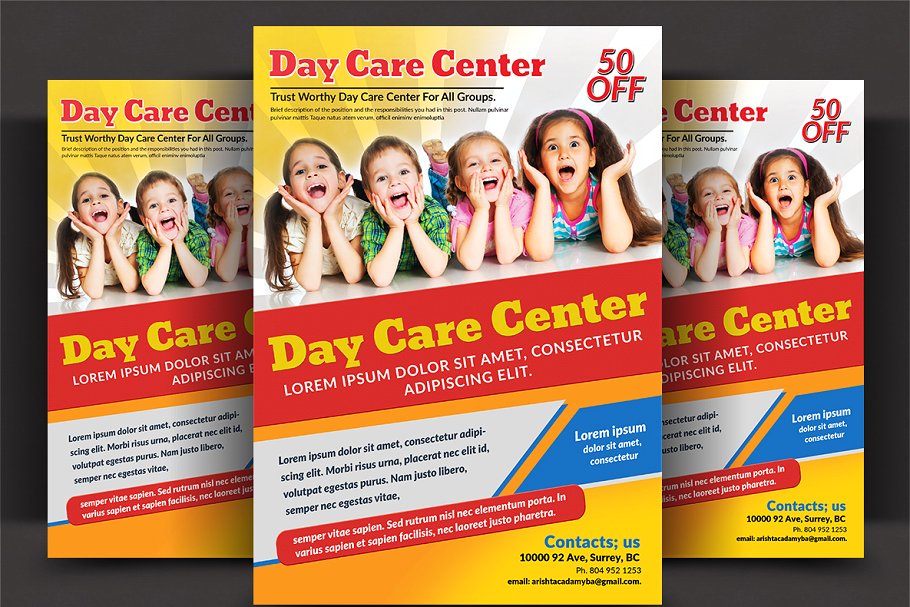 学生托管海报木模板 Daycare Flyer Bundle