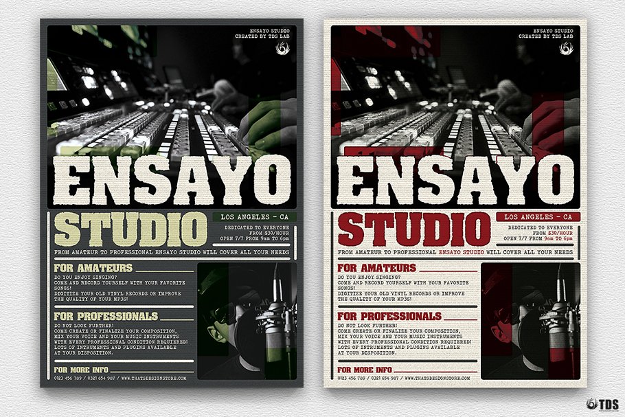 音乐工作室海报模板 Music Studio Flyer #