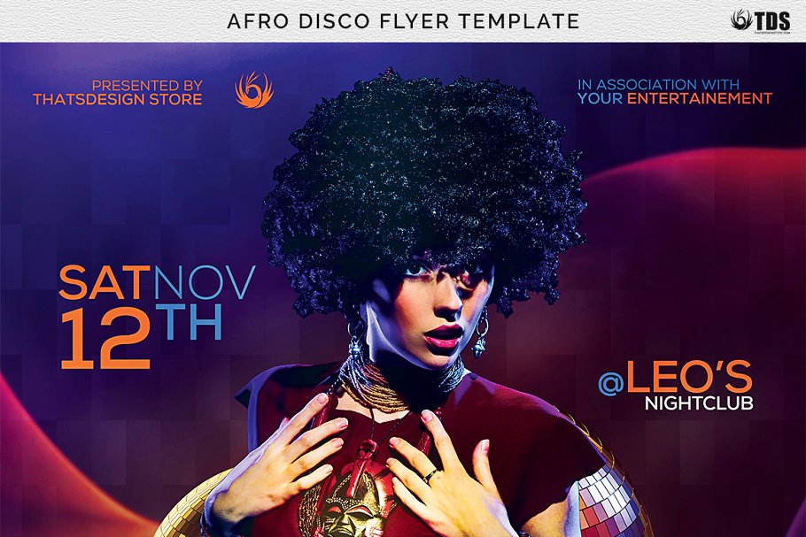 摇滚流行音乐海报模版 Afro Disco Flyer #