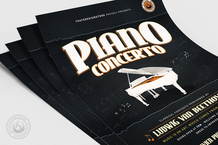 钢琴演奏会海报模板 Piano Concerto Flyer