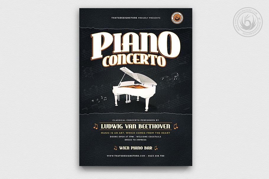 钢琴演奏会海报模板 Piano Concerto Flyer
