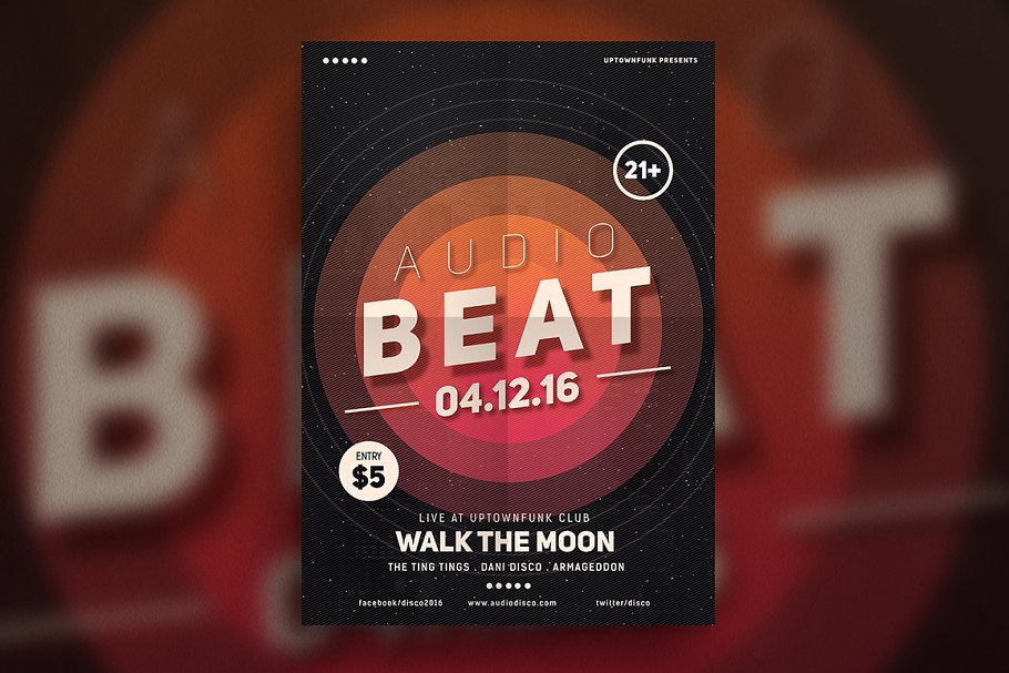 音频节拍海报模版 Audio Beat #129714