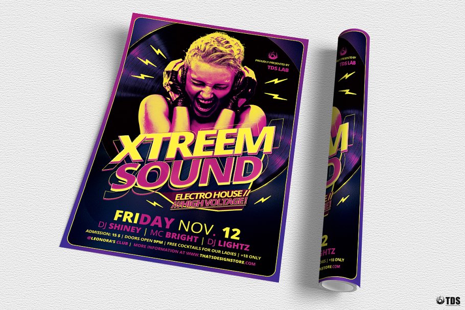 流行音乐演唱会海报模版 Xtreem Sound Flyer