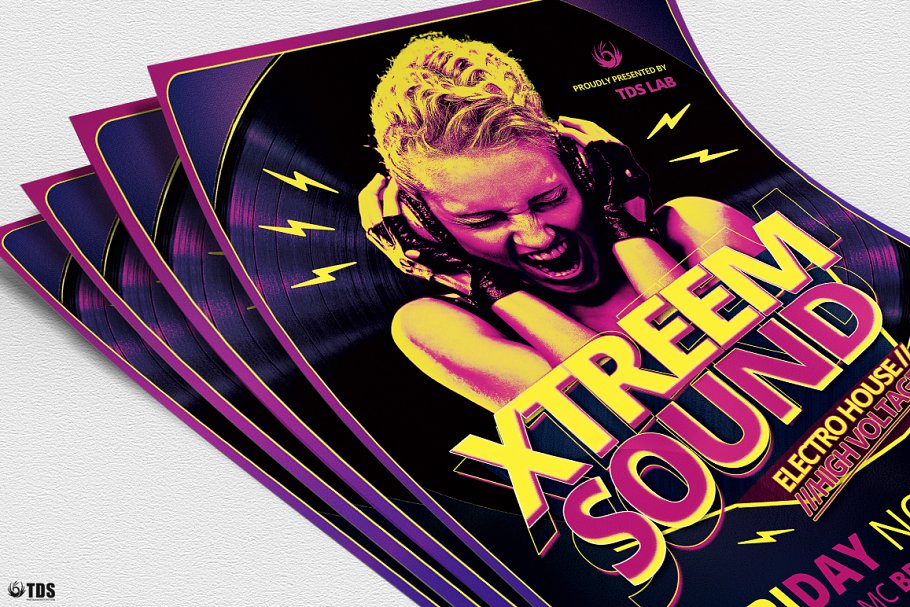 流行音乐演唱会海报模版 Xtreem Sound Flyer