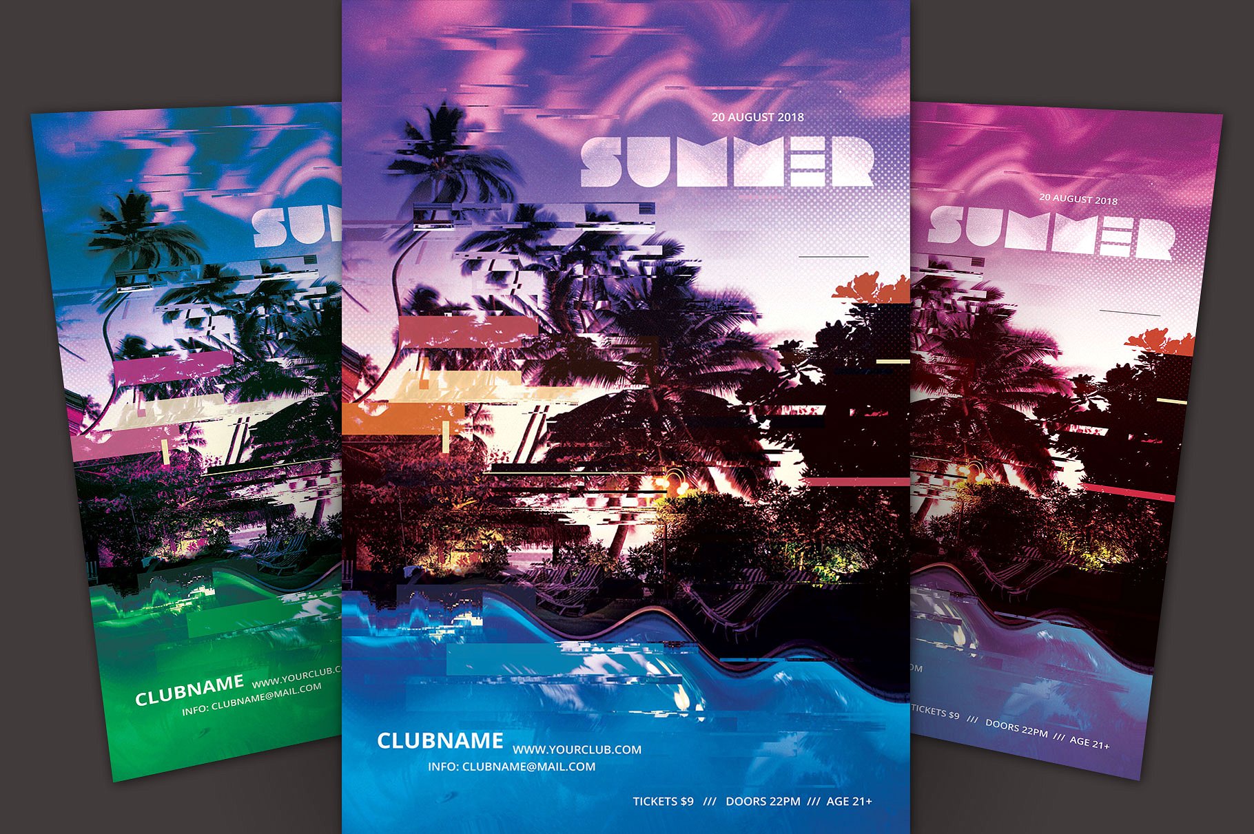 夏季海报模版 Summer Flyer Template #