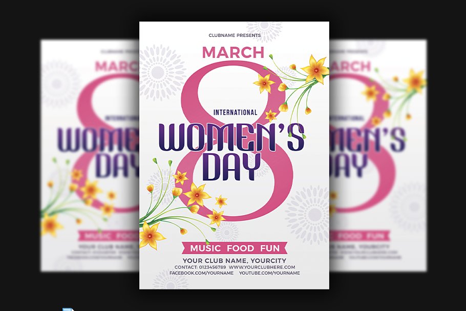 三八妇女节主题海报模版 Womens Day Flyer #