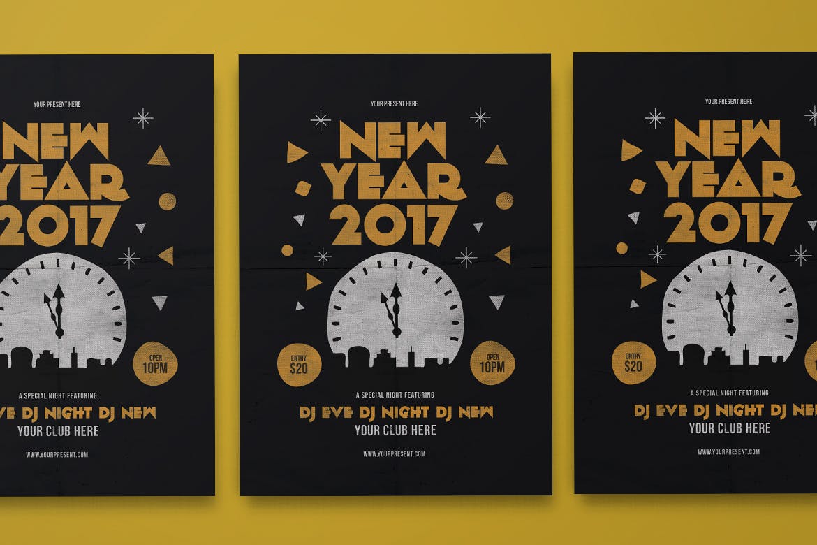 新年圣诞节元旦庆祝海报宣传单new-year-flyer #