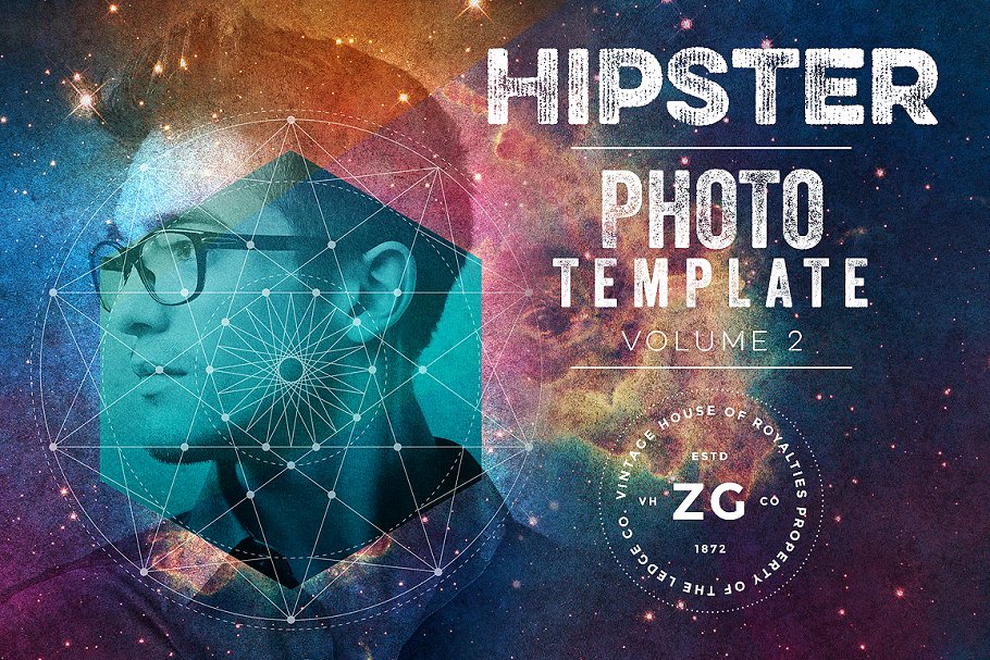 时髦科幻照片模板 Hipster Photo Templat