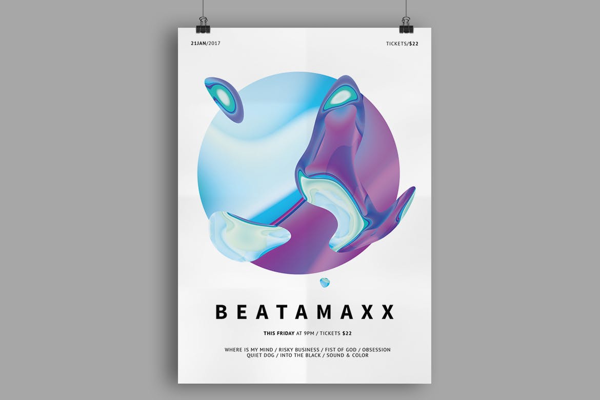 液体大理石质感海报宣传单beatamaxx-poster-f