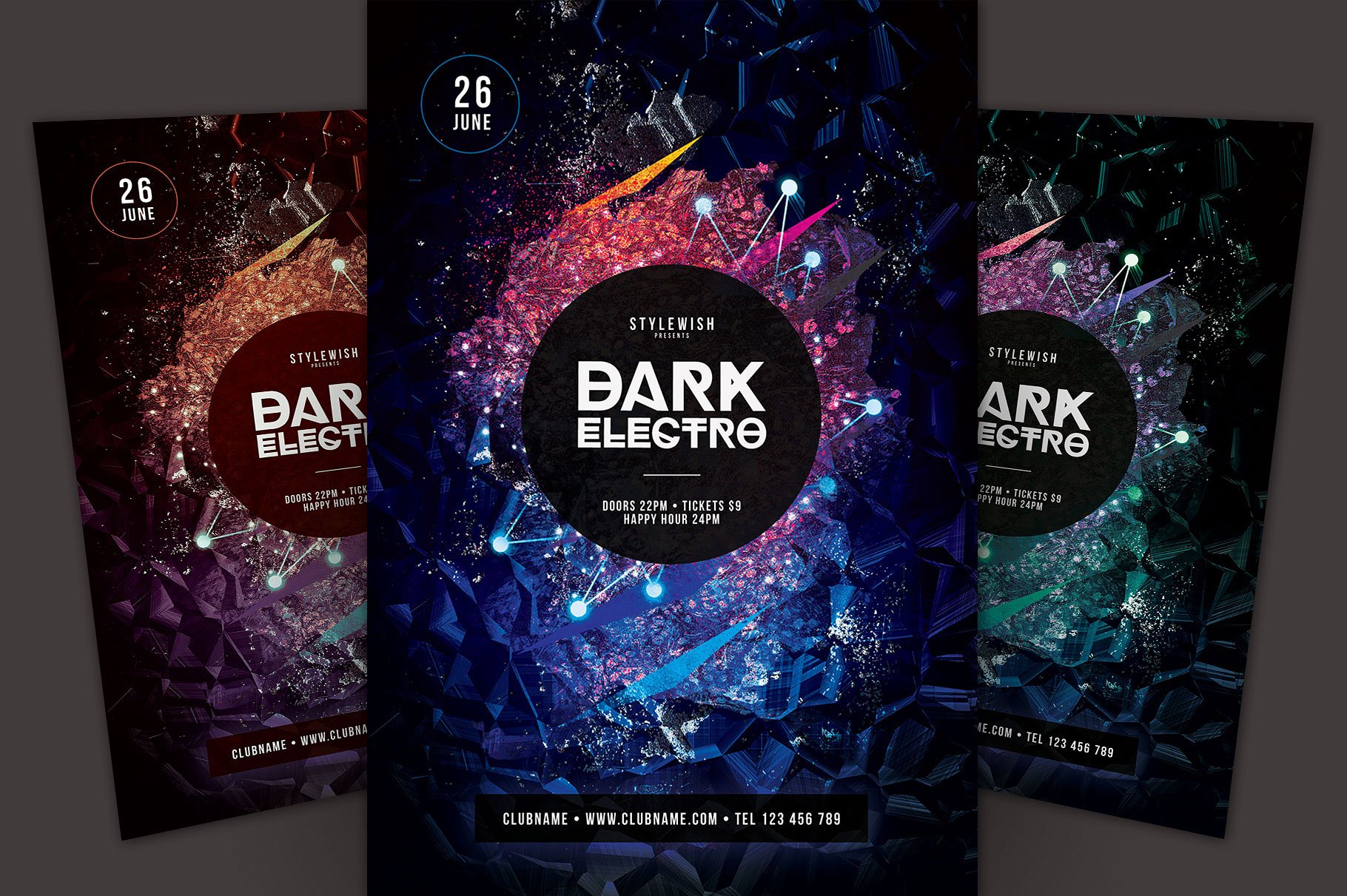 暗电子海报模板 Dark Electro Flyer Tem