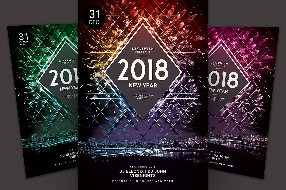 新年海报模版 New Year Flyer Template