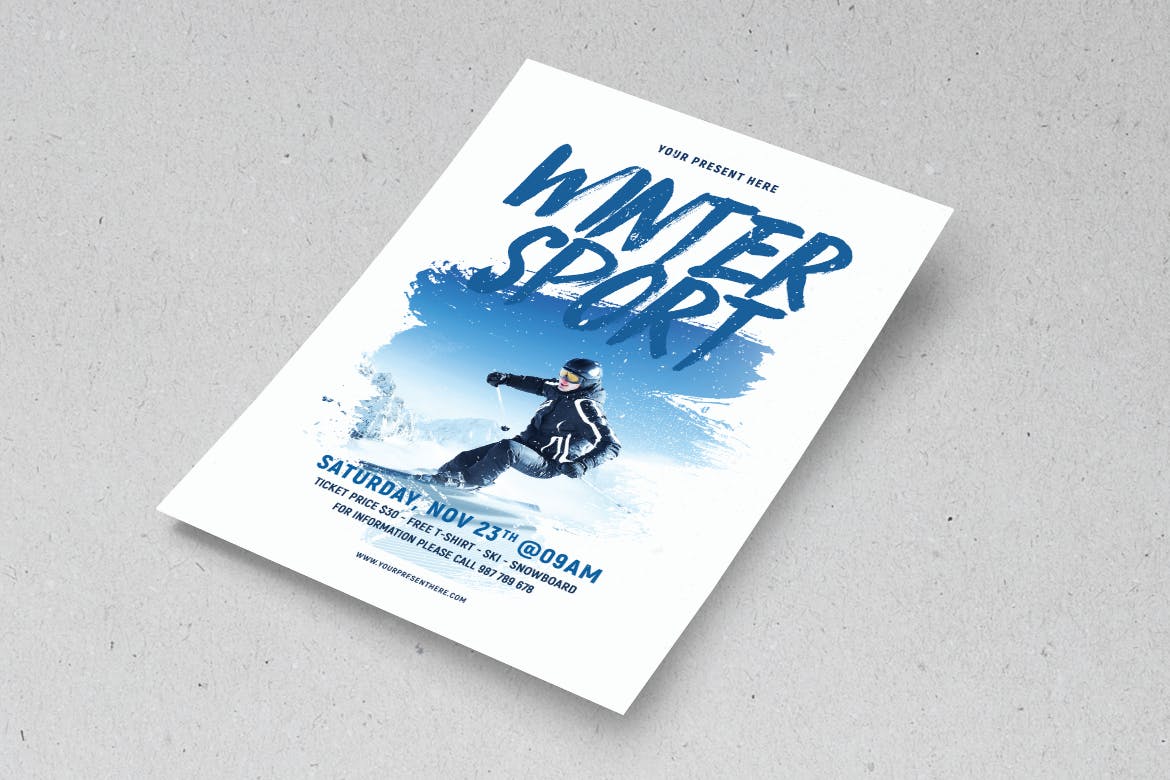 立冬运动健康滑雪海报宣传单winter-sport-flye