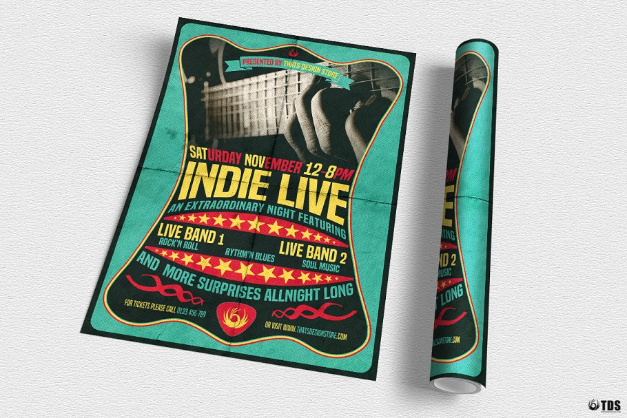 个性直播海报模版 Indie Live Flyer #130