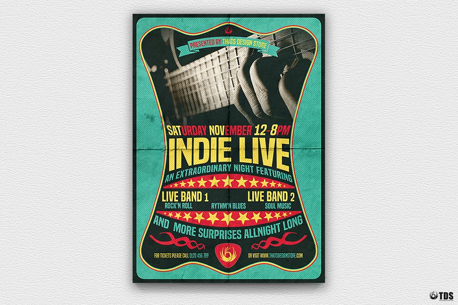 个性直播海报模版 Indie Live Flyer #130