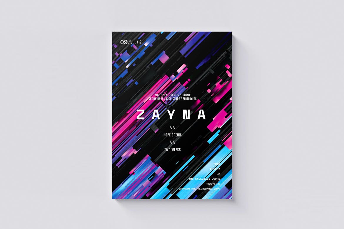 液体大理石质感海报宣传单zayna-flyer #30397