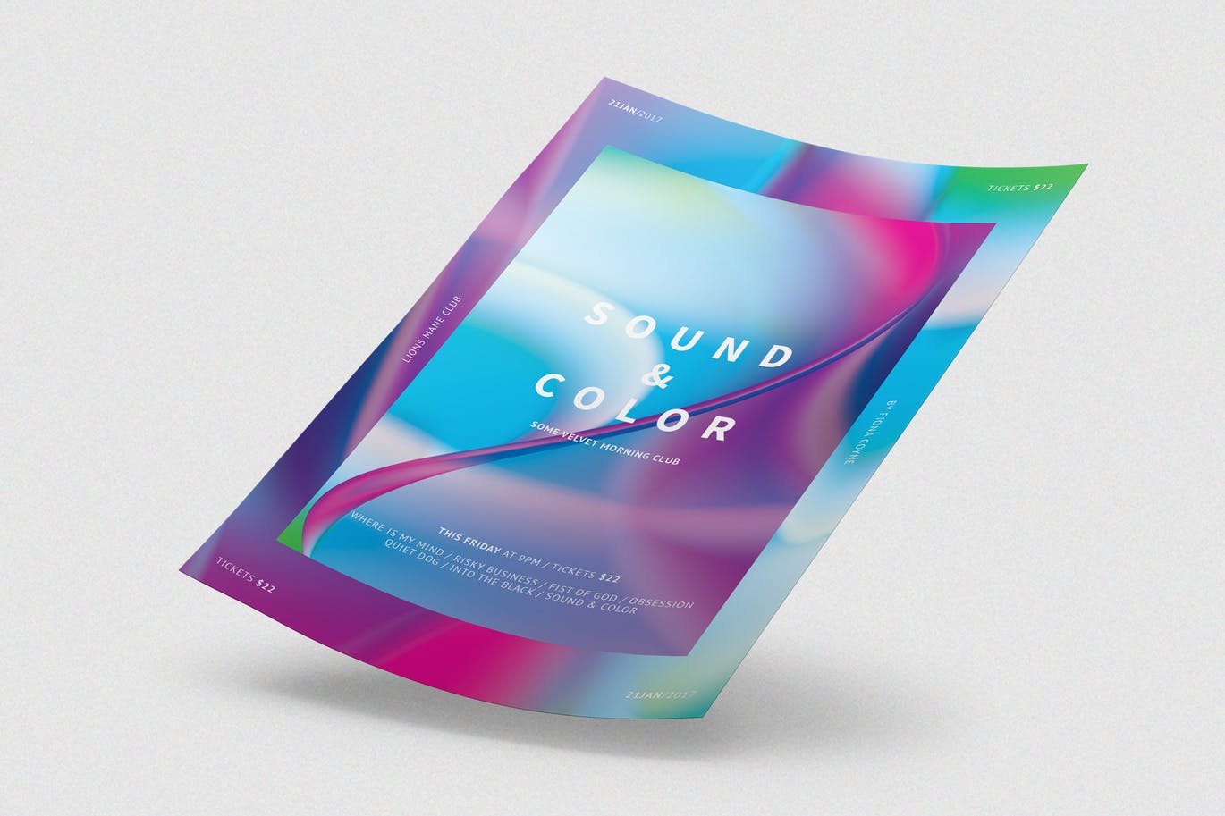 时尚抽象多用途的液体大理石质感海报sound-color-p