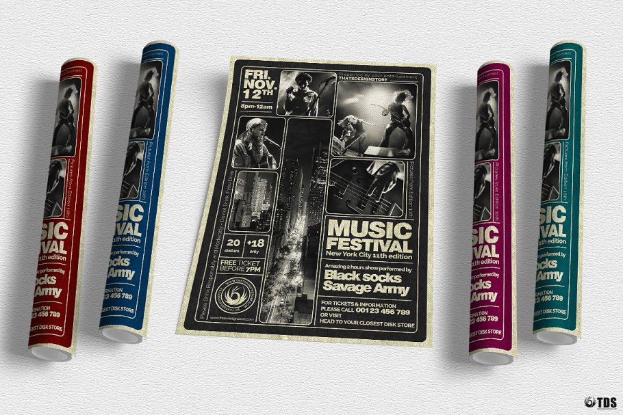 摇滚重金属英语海报模版 Music Festival Fly