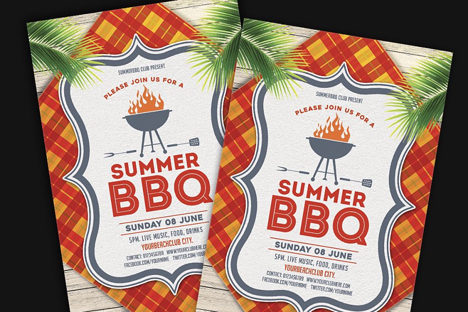 夏天烧烤BBQ主题海报 Summer BBQ Flyer #
