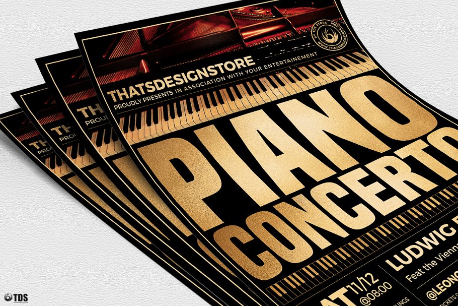 钢琴演奏会活动海报模版 Piano Concerto Fly