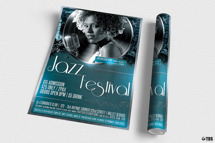 爵士音乐海报模版 Jazzy Fest Flyer #130