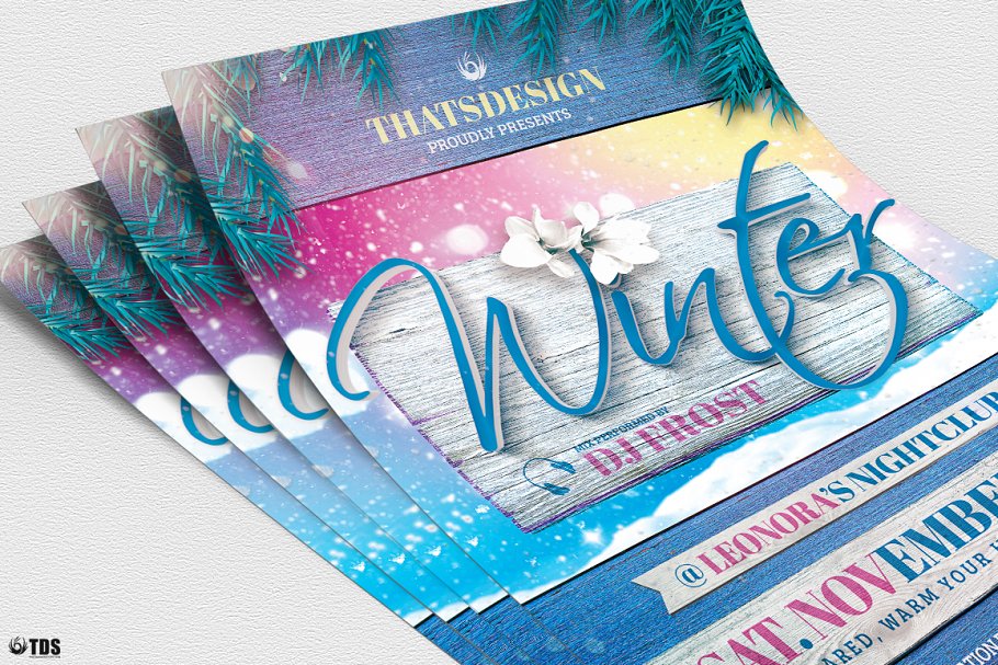 冬季海报模版 Winter Season Flyer #13