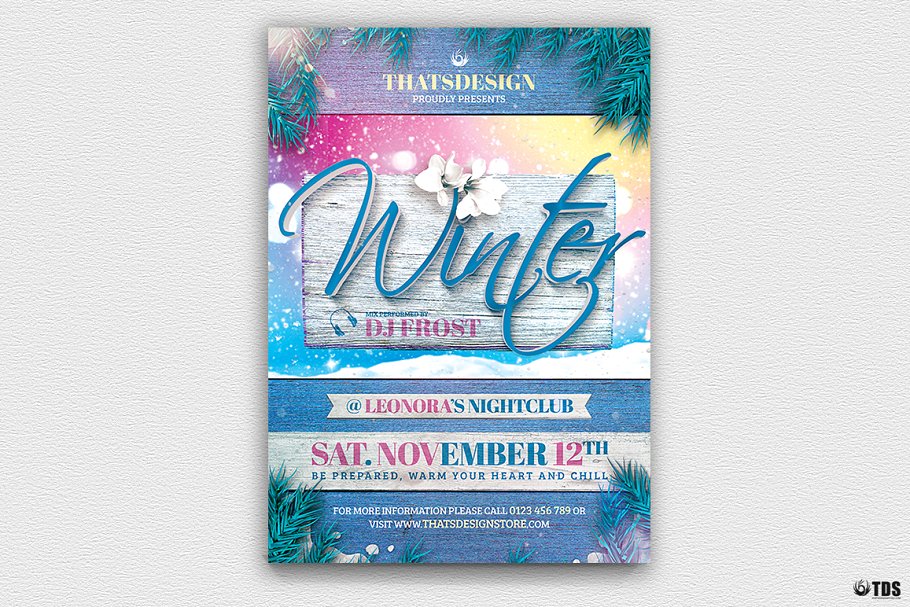 冬季海报模版 Winter Season Flyer #13