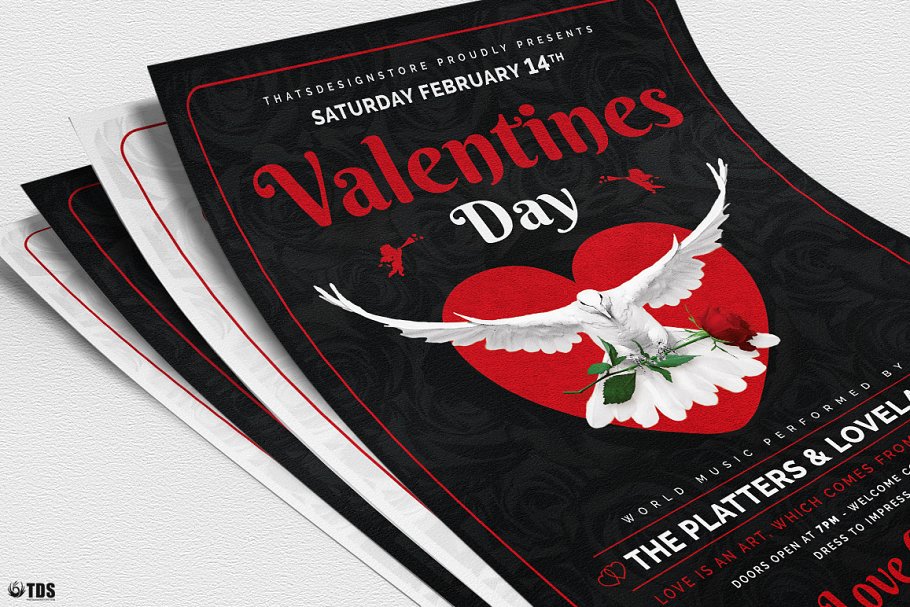 情人节海报模版 Valentines Day Flyer #