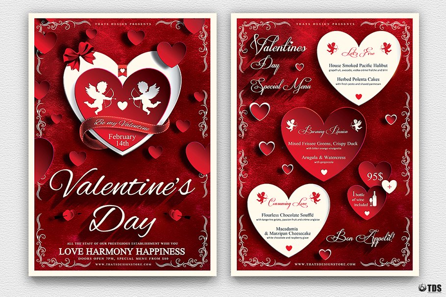 情人节海报模版 Valentines Day Flyer M
