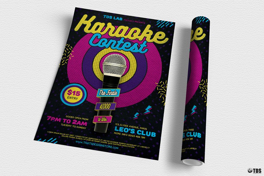 K哥晚会主题海报模版 Karaoke Flyer #8995