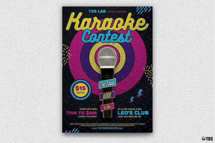 K哥晚会主题海报模版 Karaoke Flyer #8995