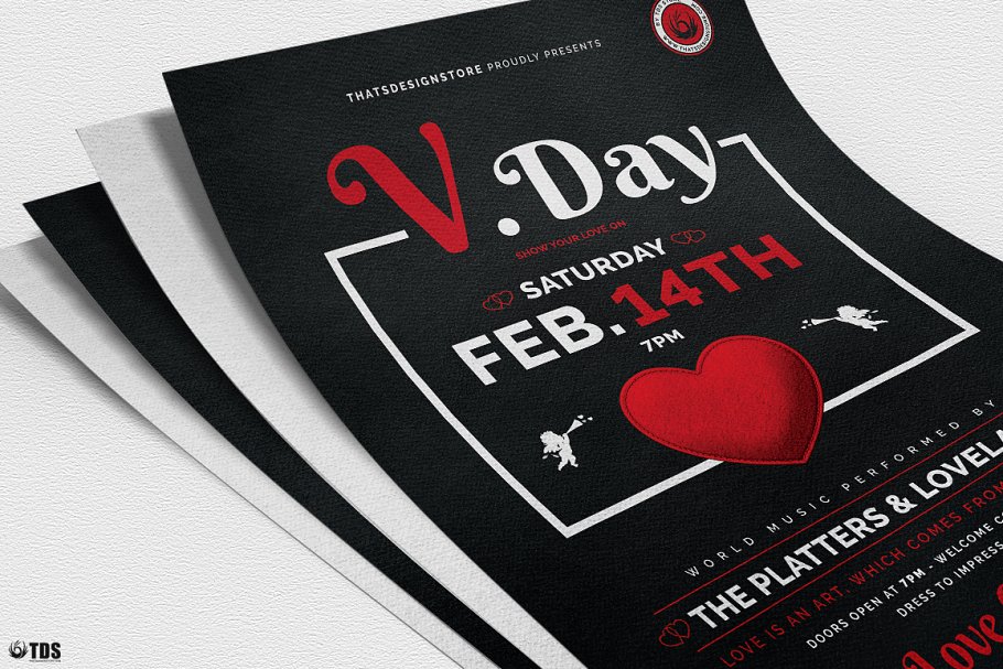 新鲜的情人节海报 Valentines Day Flyer