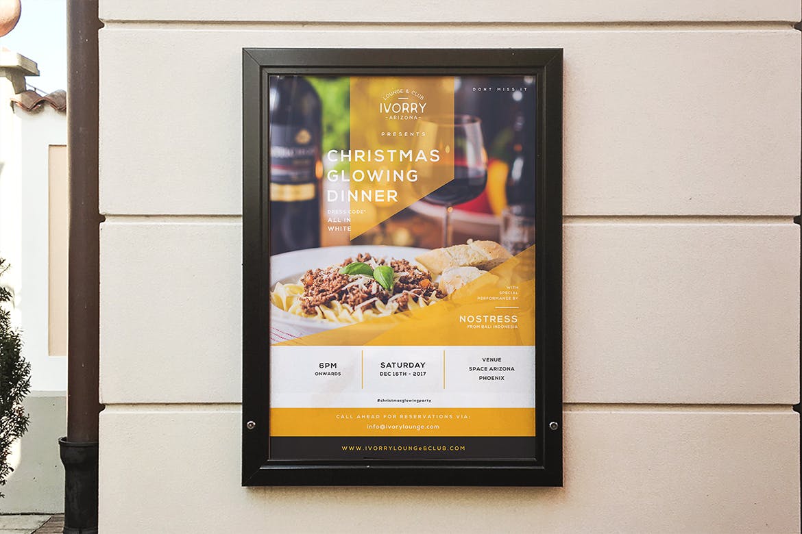 时尚高端的高级餐厅饭店餐饮海报宣传单 #300713