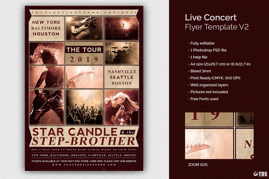 流行演唱会海报模版 Live Concert Flyer #