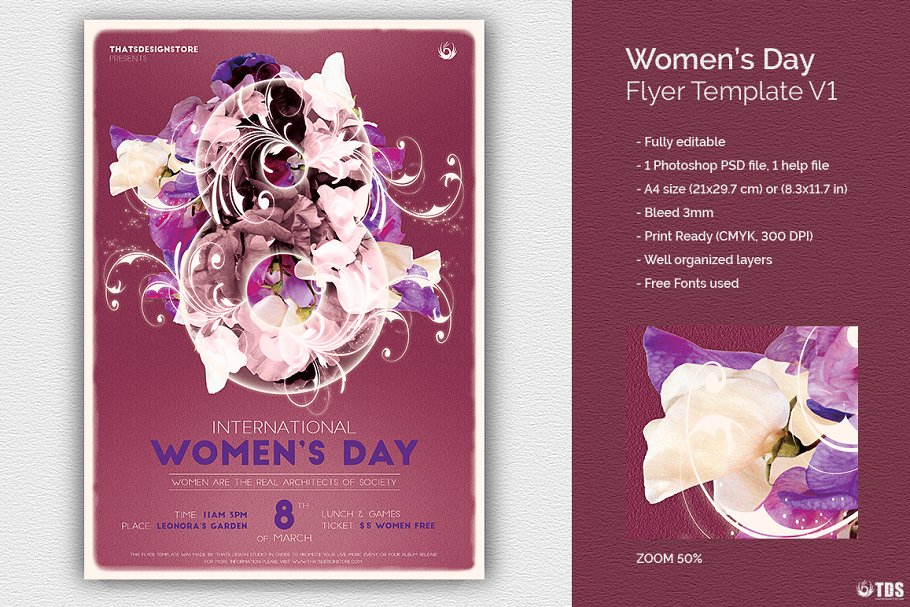 三八妇女节海报模版 Womens Day Flyer #8