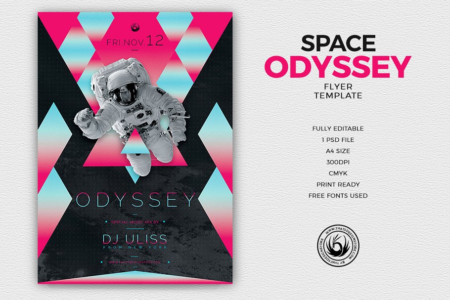 奥德赛传单海报模版 Odyssey Flyer  #1303