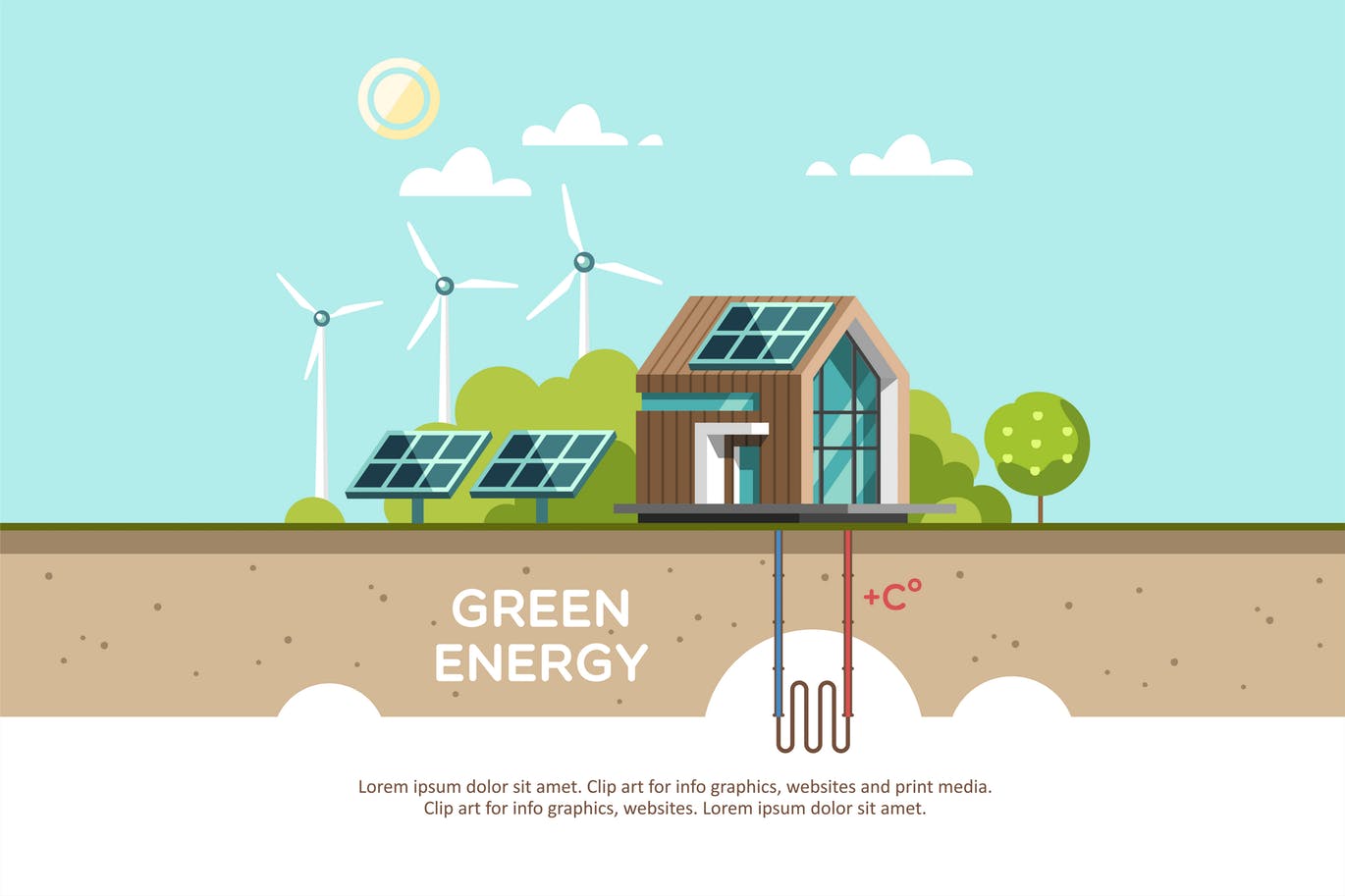 绿色节能环保能源现代住宅海报banner宣传单 #29938