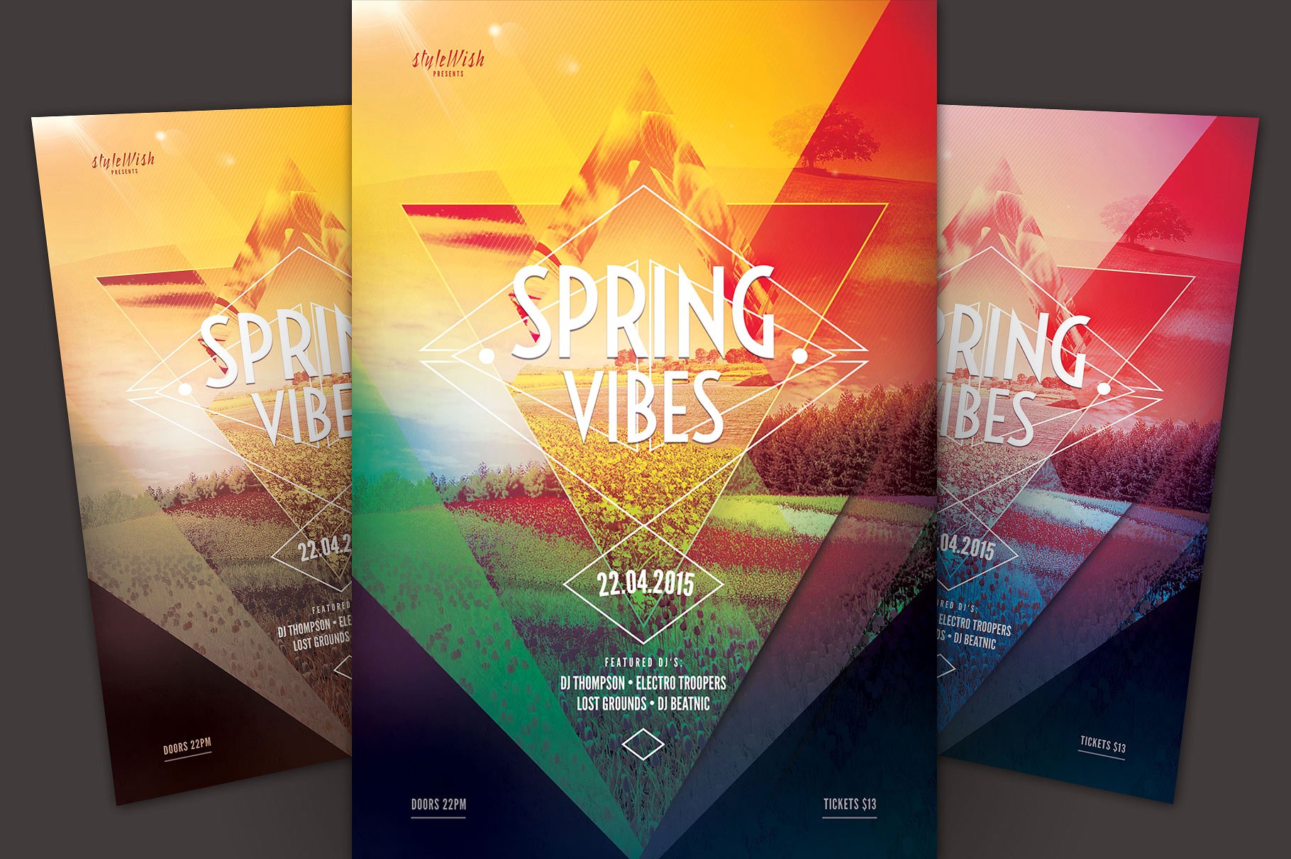 春天主题的海报模版 Spring Vibes Flyer T