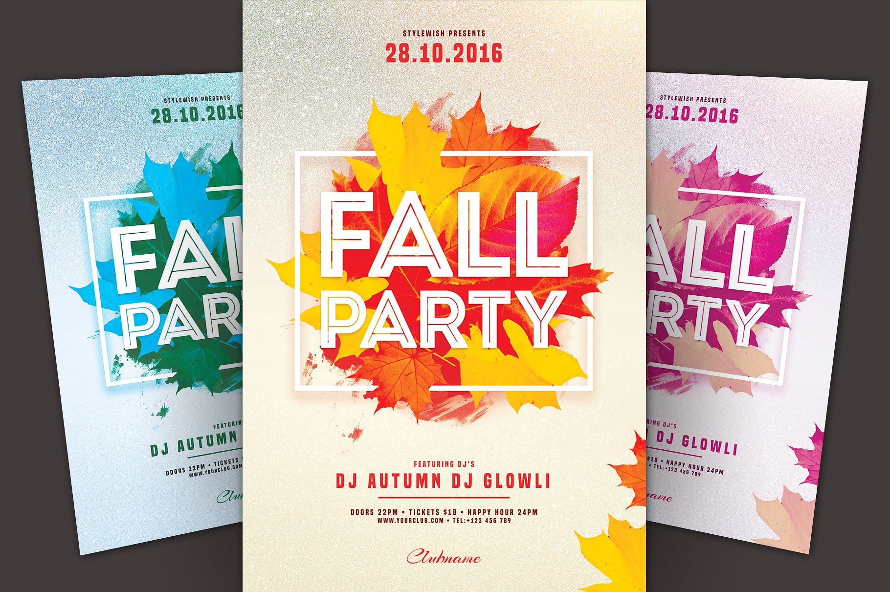 秋季海报模版 Fall Party Flyer Templa