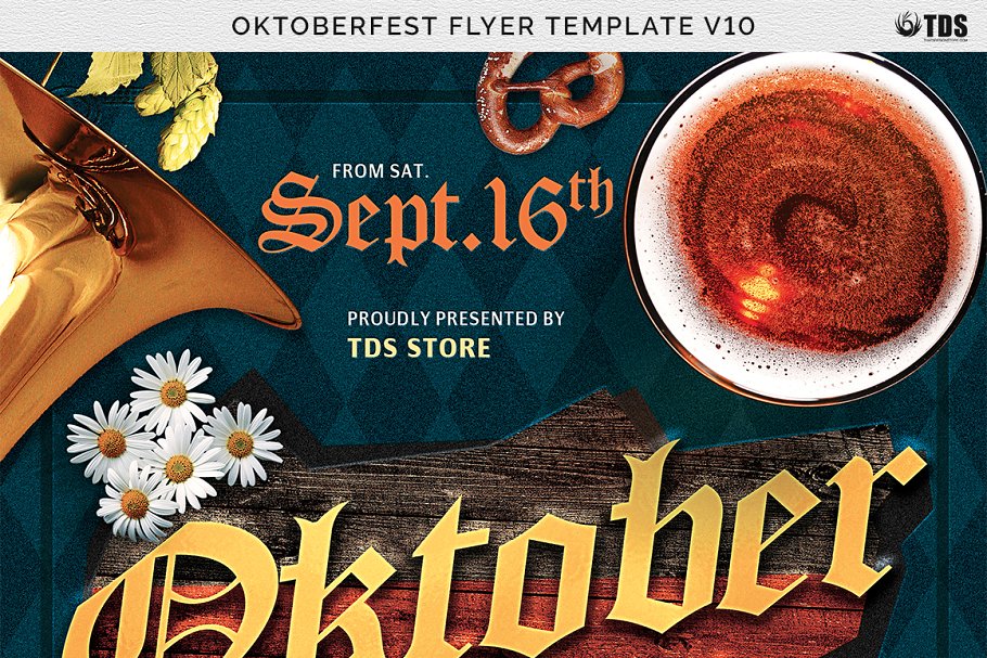 慕尼黑啤酒节传单海报模版 Oktoberfest Flyer